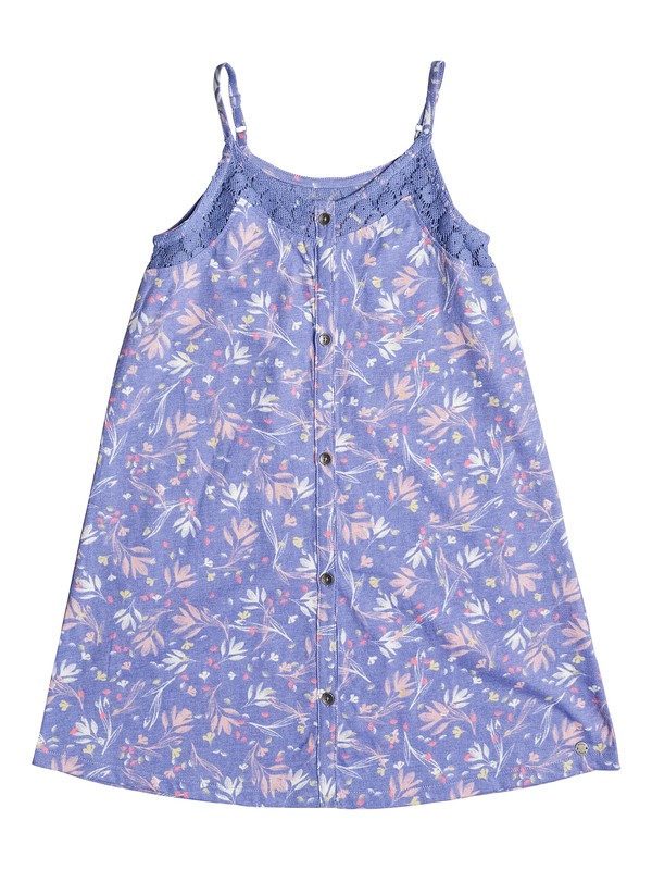 roxy, Girls 7-14 Some See A Wish Strappy Dress, BLEACHED DENIM BOTANIC GARDEN (pmk6) 0 Girls 7-14 Some See A Wish Strappy Dress ERGKD03044 Roxy