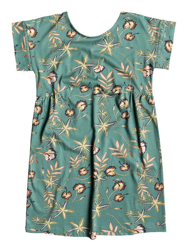 roxy, Girls 7-14 Dripping Rose Short Sleeve Dress, TRELLIS BIRD FLOWER YOUTH (bkw9) 0 Girls 7-14 Dripping Rose Short Sleeve Dress Blue ERGKD03066 Roxy