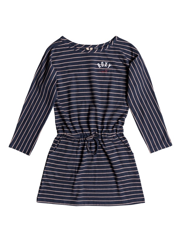 roxy, Girl's 7-14 Stay This Way Long Sleeve Dress, TROPICAL PEACH ROMANTIC STRIPE (xnbn) 0 Girl's 7-14 Stay This Way Long Sleeve Dress Orange ERGKD03077 Roxy
