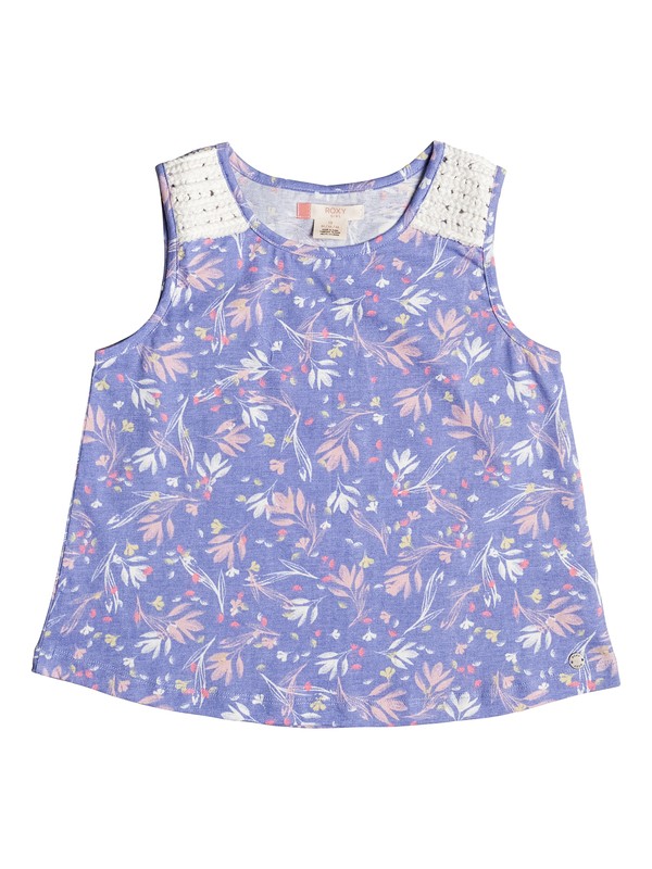 roxy, Girls 7-14 Set You Free Sleeveless Top, BLEACHED DENIM BOTANIC GARDEN (pmk6) 0 Girls 7-14 Set You Free Sleeveless Top ERGKT03063 Roxy