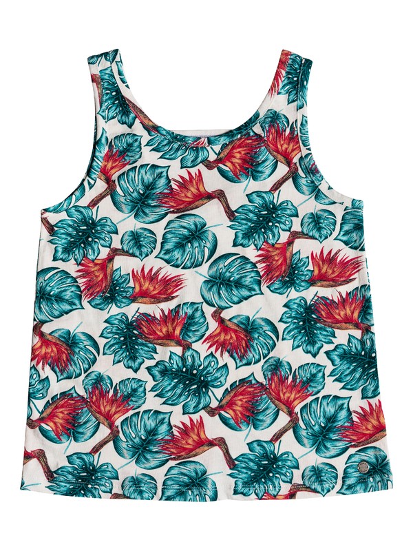 roxy, Girl's 7-14 Feeling Free Tank Top, MARSHMALLOW ABYSSAL TROPICAL (xwgr) 0 Girl's 7-14 Feeling Free Tank Top White ERGKT03072 Roxy