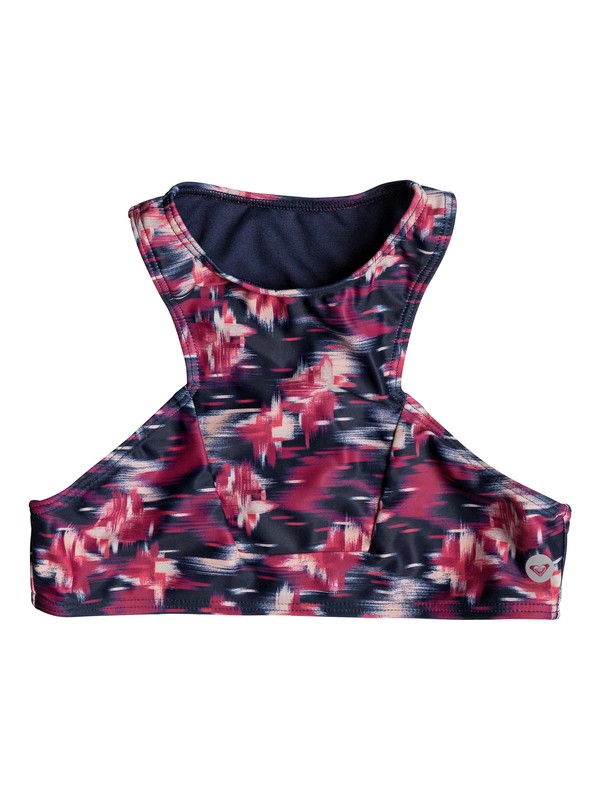 roxy, Tropi Sporty - Sports Bra for Girls 8-16, DRESS BLUES NEON WATERFALL (mlj1) 0 Tropi Sporty - Sports Bra for Girls 8-16 Pink ERGKT03079 Roxy
