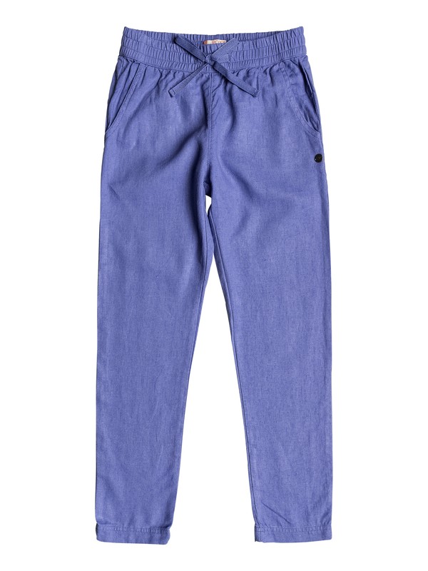 roxy, Girls 7-14 Friendly People Linen Pants, BLEACHED DENIM (pmk0) 0 Girls 7-14 Friendly People Linen Pants Purple ERGNP03013 Roxy