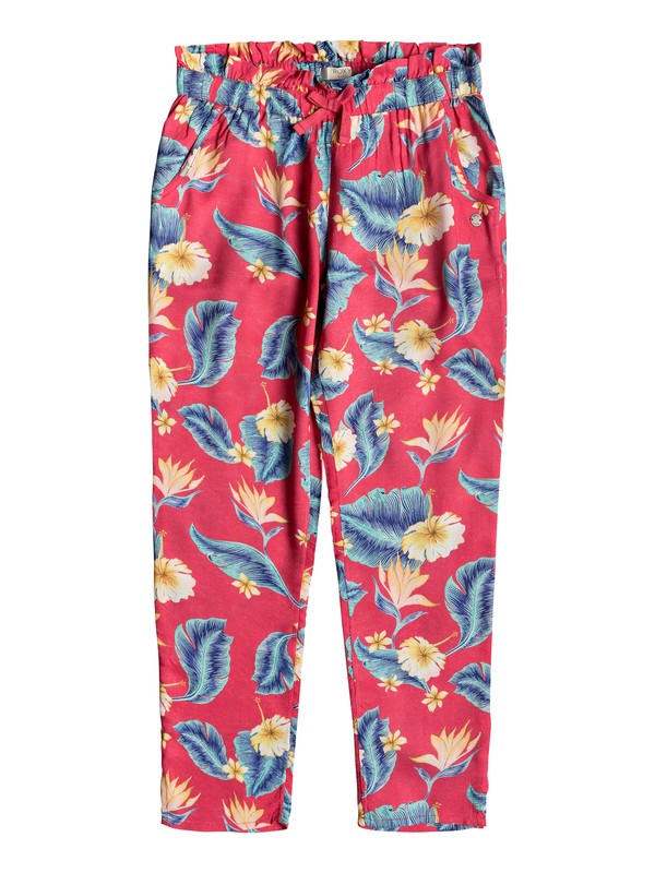 roxy, Happiest Day - Pantalón de Viscosa para Chicas 8-16, BARBERRY TROPICAL LOVE RG (mpt6) 0 Happiest Day - Pantalón de Viscosa para Chicas 8-16 Rosa ERGNP03048 Roxy