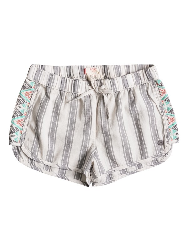 roxy, Girls 7-14 Eyes Storm Striped Beach Shorts, MARSHMELLOW (wbt0) 0 Girls 7-14 Eyes Storm Striped Beach Shorts ERGNS03015 Roxy