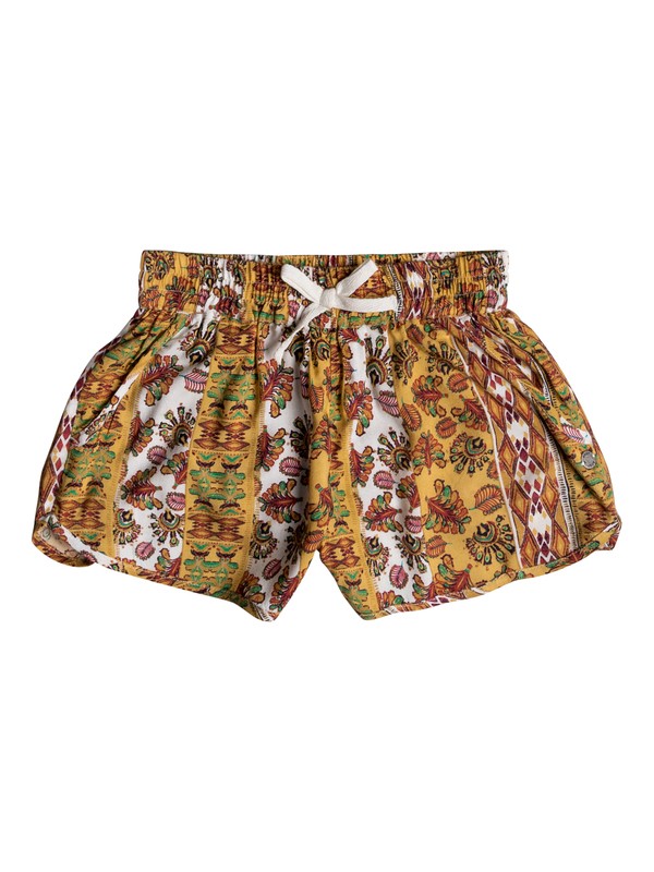 roxy, Girl's 7-14 Heart On Fire Beach Shorts, BUFF YELLOW GIRL VERTICAL FLOW (ygf9) 0 Girl's 7-14 Heart On Fire Beach Shorts Yellow ERGNS03027 Roxy
