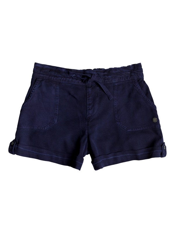 roxy, Goldy Rain - Cuff Shorts for Girls 8-16, DRESS BLUES (btk0) 0 Goldy Rain - Cuff Shorts for Girls 8-16 Azul ERGNS03037 Roxy
