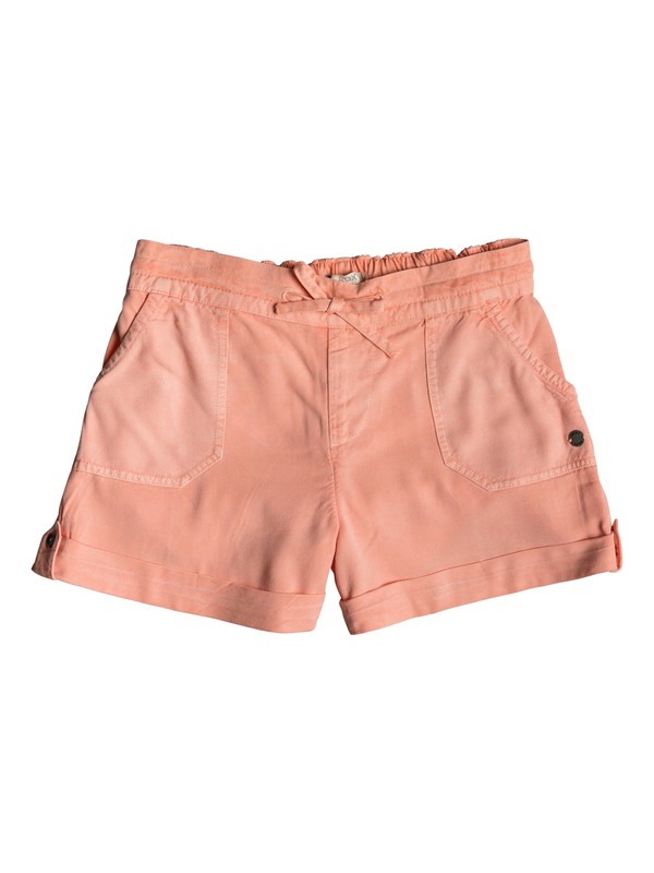 roxy, Goldy Rain - Cuff Shorts for Girls 8-16, SALMON (mfg0) 0 Goldy Rain - Cuff Shorts for Girls 8-16 Rosa ERGNS03037 Roxy