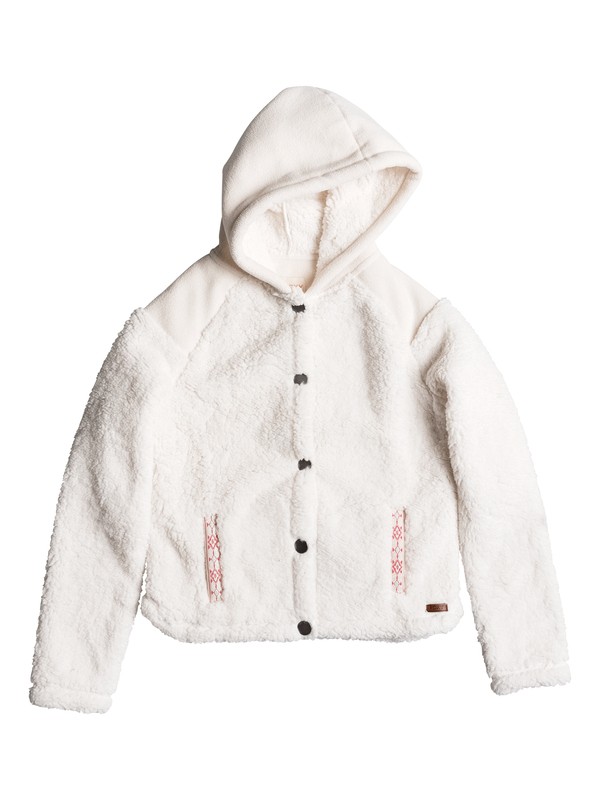 roxy, Oats To Water - Plush Fleece Jacket, PRISTINE (wza0) 0 Oats To Water - Plush Fleece Jacket White ERGPF03008 Roxy