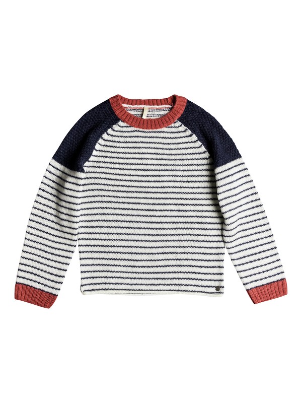 roxy, Girls 7-14 Halcyon Birds Sweater, DRESS BLUES SIMPLE STRIPE (xbwb) 0 Girls 7-14 Halcyon Birds Sweater Blue ERGSW03045 Roxy