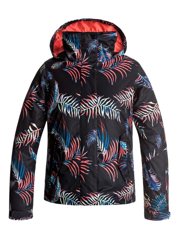 roxy, ROXY Jetty - Veste de snow, TRUE BLACK_NEON PALMS (kvj3) 0 ROXY Jetty - Veste de snow Noir ERGTJ03033 Roxy