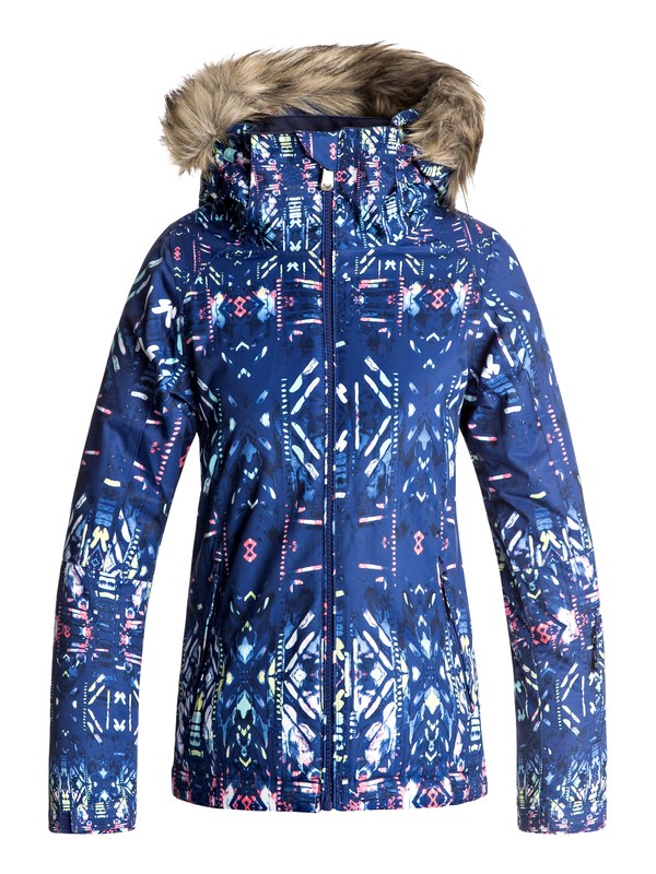 roxy, Jet Ski - Veste de snow, SODALITE BLUE_HAVELI IKAT (byb7) 0 Jet Ski - Veste de snow Bleu ERGTJ03034 Roxy
