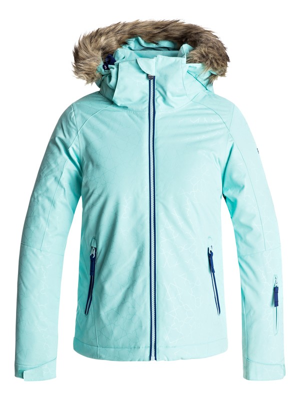 roxy, Girl's 7-14 American Pie Snow Jacket, ARUBA BLUE_GANA EMBOSS (bfk4) 0 Girl's 7-14 American Pie Snow Jacket ERGTJ03036 Roxy
