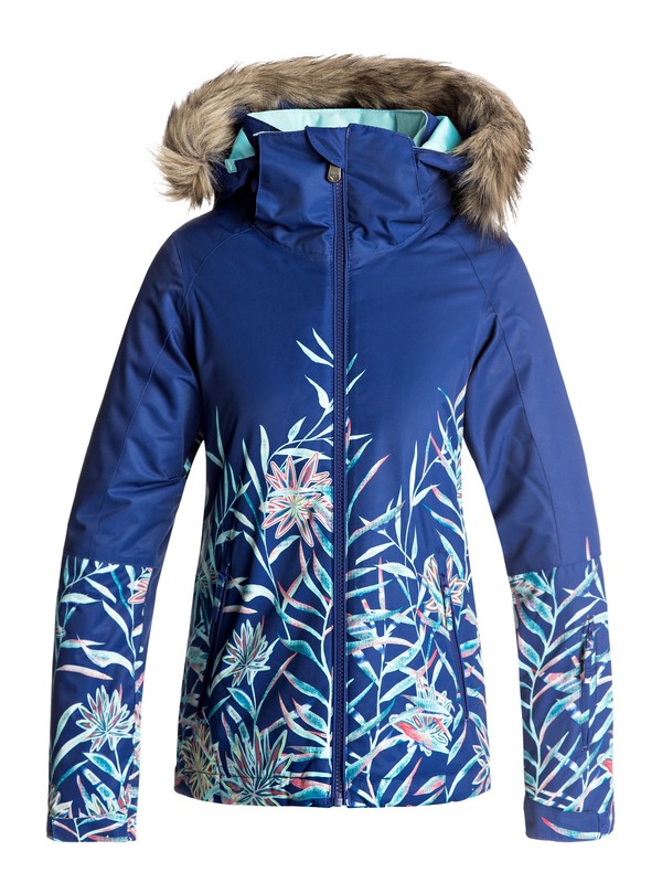 roxy, Jet Ski SE - Veste de snow pour Fille 8-16 ans, SODALITE BLUE_GARDEN PARTY (byb6) 0 Jet Ski SE - Veste de snow pour Fille 8-16 ans Bleu ERGTJ03042 Roxy
