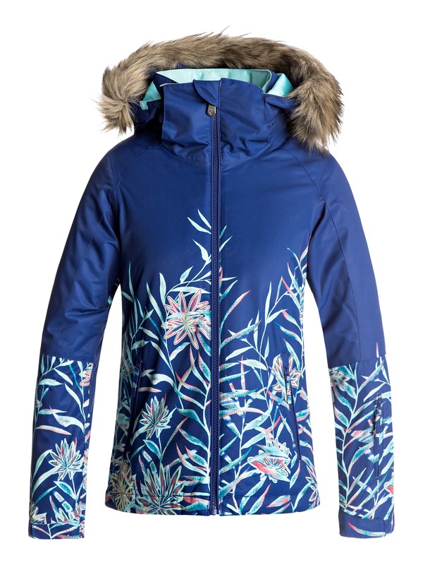 roxy, Girl's 7-14 American Pie SE Snow Jacket, SODALITE BLUE_GARDEN PARTY (byb6) 0 Girl's 7-14 American Pie SE Snow Jacket ERGTJ03043 Roxy