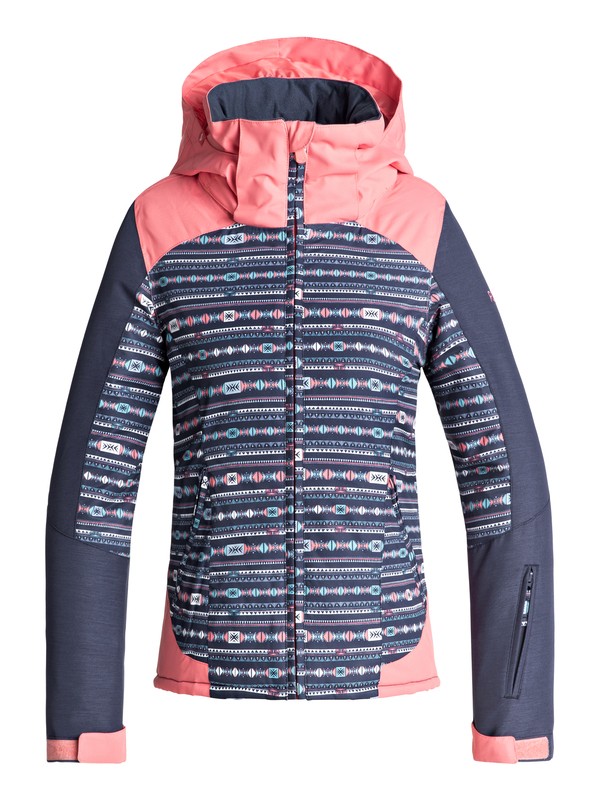 roxy, Girls 7-14 Sassy Snow Jacket, CROWN BLUE_INDIE STRIPES (bqy4) 0 Girls 7-14 Sassy Snow Jacket Blue ERGTJ03052 Roxy