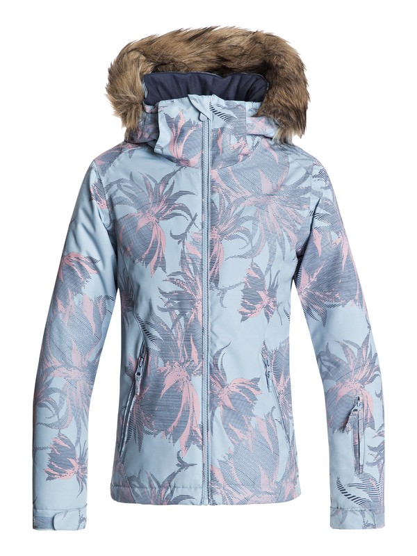 roxy, Jet Ski - Veste de snow pour Fille 8-16 ans, POWDER BLUE_SWELL FLOWERS GIRL (bgb1) 0 Jet Ski - Veste de snow pour Fille 8-16 ans Bleu ERGTJ03053 Roxy