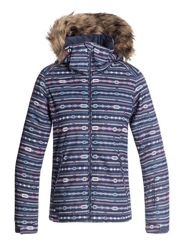 roxy, Jet Ski - Veste de snow pour Fille 8-16 ans, CROWN BLUE_INDIE STRIPES (bqy4) 0 Jet Ski - Veste de snow pour Fille 8-16 ans Bleu ERGTJ03053 Roxy