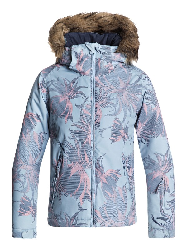 roxy, Girls 7-14 American Pie Snow Jacket, POWDER BLUE_SWELL FLOWERS GIRL (bgb1) 0 Girls 7-14 American Pie Snow Jacket Blue ERGTJ03054 Roxy