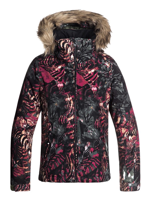 roxy, Girl's 7-14 American Pie Snow Jacket, FOUR LEAF CLOVER_ZEBRATREE (gph3) 0 Girl's 7-14 American Pie Snow Jacket Green ERGTJ03054 Roxy