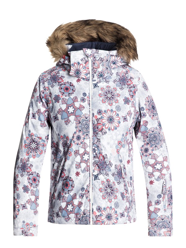 roxy, Girl's 7-14 American Pie Snow Jacket, BRIGHT WHITE_SNOWFLAKES (wbb3) 0 Girl's 7-14 American Pie Snow Jacket White ERGTJ03054 Roxy