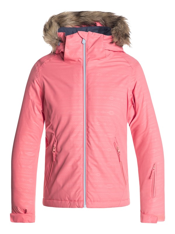 roxy, Girl's 7-14 American Pie Snow Jacket, SHELL PINK_INDIE STRIPES EMBOS (mhg2) 0 Girl's 7-14 American Pie Snow Jacket Pink ERGTJ03057 Roxy