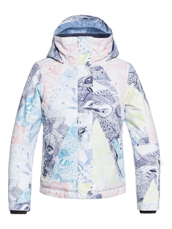 roxy, Girl's 7-14 ROXY Jetty Snow Jacket, BRIGHT WHITE_ALSKA BIRD (wbb6) 0 Girl's 7-14 ROXY Jetty Snow Jacket White ERGTJ03058 Roxy