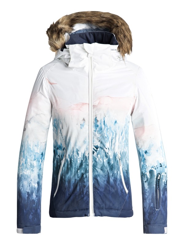 roxy, Jet Ski SE - Veste de snow pour Fille 8-16 ans, BRIGHT WHITE_SNOWYVALE (wbb7) 0 Jet Ski SE - Veste de snow pour Fille 8-16 ans Blanc ERGTJ03061 Roxy