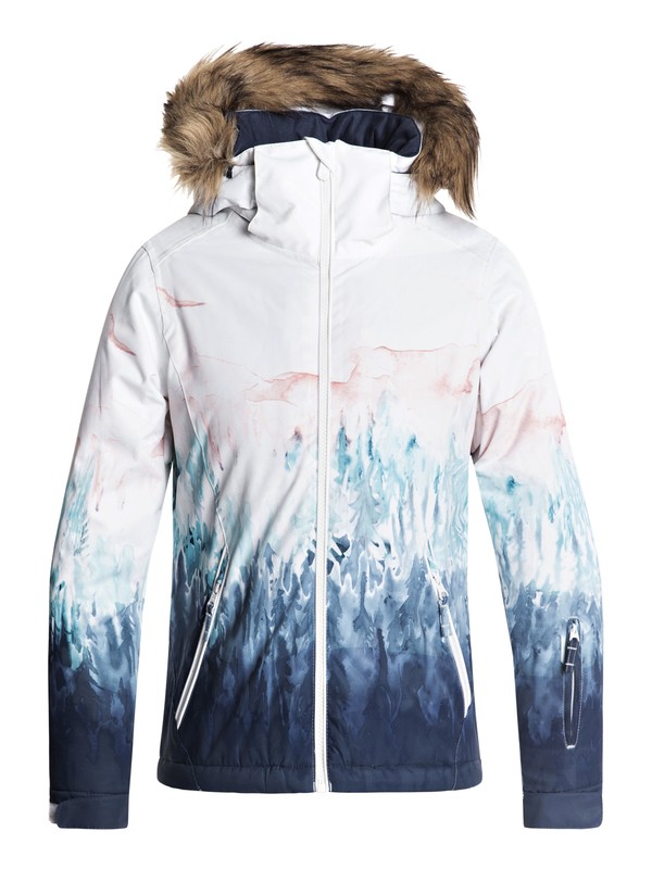 roxy, Girls 7-14 American Pie SE Snow Jacket, BRIGHT WHITE_SNOWYVALE (wbb7) 0 Girls 7-14 American Pie SE Snow Jacket White ERGTJ03062 Roxy
