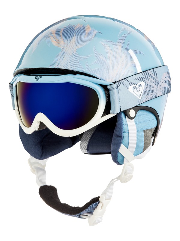 roxy, Misty - Pack casque + masque pour Fille 8-16 ans, POWDER BLUE_SWELL FLOWERS GIRL (bgb1) 0 Misty - Pack casque + masque pour Fille 8-16 ans Bleu ERGTL03001 Roxy