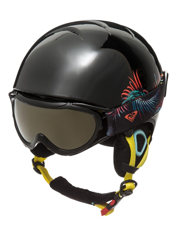 roxy, Misty - Helm und Goggle Set, TRUE BLACK_NEON PALMS (kvj3) 0 Misty - Helm und Goggle Set Schwarz ERGTL03001 Roxy