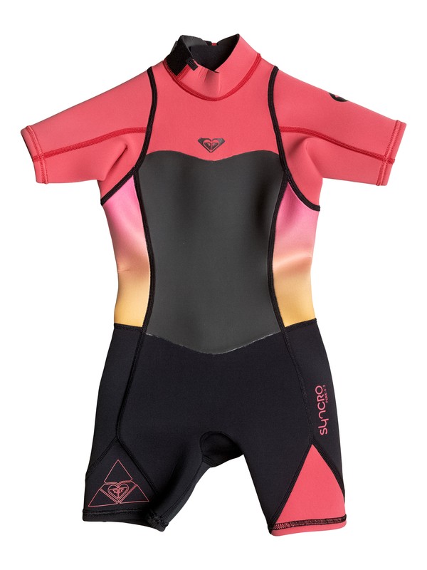 roxy, Girls 2-6 Syncro 2mm Back Zip Short Sleeve Springsuit, PARADISE PINK (mlr0) 0 Girls 2-6 Syncro 2mm Back Zip Short Sleeve Springsuit ERGW503002 Roxy