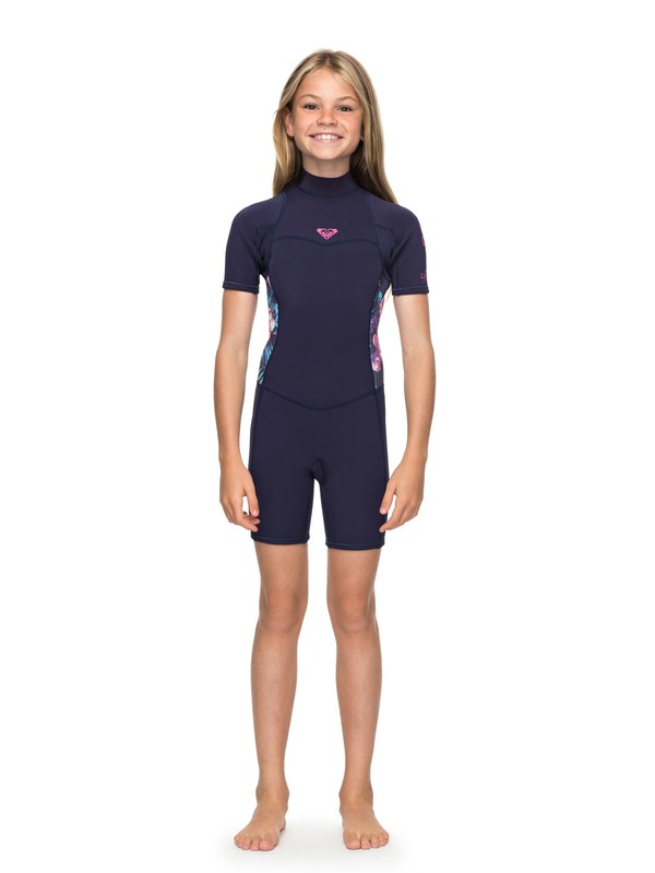 roxy, Girl's 7-14 2/2mm Syncro Series Short Sleeve Back Zip FLT Springsuit, BLUE RIBBON (bsn0) 0 Girl's 7-14 2/2mm Syncro Series Short Sleeve Back Zip FLT Springsuit Blue ERGW503004 Roxy