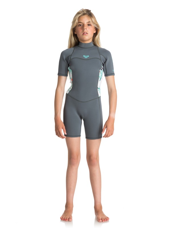 roxy, Girl's 7-14 2/2mm Syncro Series Short Sleeve Back Zip FLT Springsuit, ASH / PISTACCIO (xbbb) 0 Girl's 7-14 2/2mm Syncro Series Short Sleeve Back Zip FLT Springsuit Blue ERGW503004 Roxy