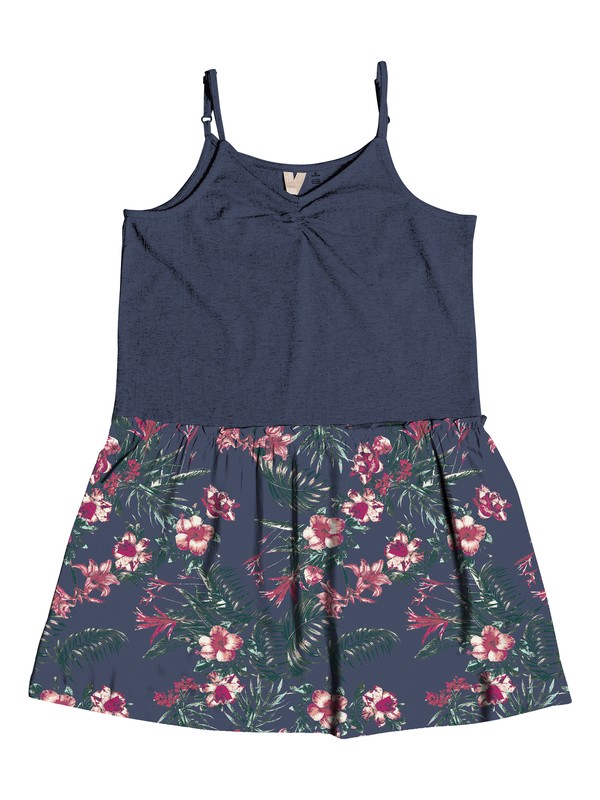roxy, Girls 7-14 Greatest Wish Strappy Dress, CROWN BLUE FLOWER GAMES (bqy6) 0 Girls 7-14 Greatest Wish Strappy Dress Blue ERGWD03050 Roxy