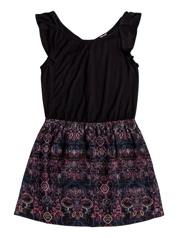 roxy, Vestido de Manga caída Birds, TRUE BLACK NIGHTLIGHTS (kvj1) 0 Vestido de Manga caída Birds Negro ERGWD03063 Roxy