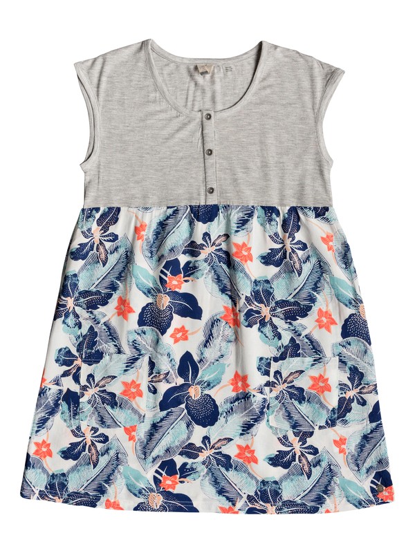 roxy, Hey Mama - Vestido de Manga Corta para Chicas 8-16, MARSHMALLOW SUMMER SPIRIT (wbt8) 0 Hey Mama - Vestido de Manga Corta para Chicas 8-16 Blanco ERGWD03068 Roxy