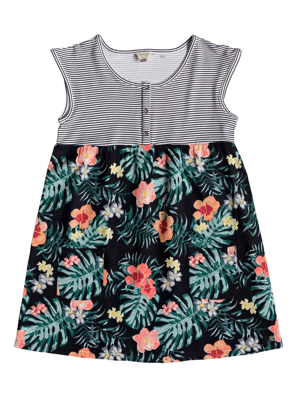 roxy, Hey Mama - Vestido de Manga Corta para Chicas 8-16, ANTHRACITE HIBISCUS TWIST (xkbg) 0 Hey Mama - Vestido de Manga Corta para Chicas 8-16 ERGWD03068 Roxy