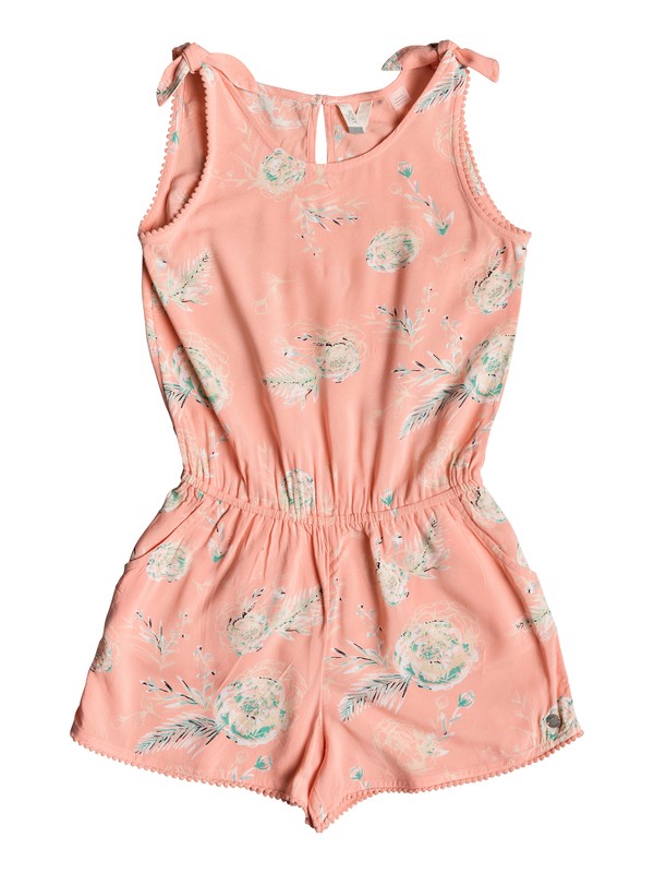 roxy, Jungle Birds - Strappy Playsuit for Girls 8-16, SALMON FLOWERS IN THE AIR (mfg8) 0 Jungle Birds - Strappy Playsuit for Girls 8-16 Rosa ERGWD03074 Roxy