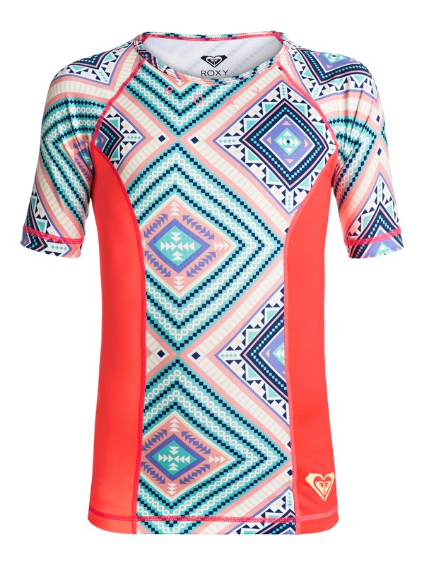 roxy, Four Shore - Lycra à manches courtes, POOL BLUE FREE SPIRIT (bhf6) 0 Four Shore - Lycra à manches courtes ERGWR03038 Roxy