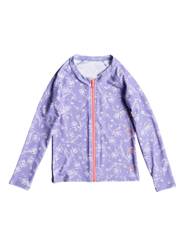 roxy, Girls 7-14 Denim Babe Long Sleeve Rashguard, BLEACHED DENIM BOTANIC GARDEN (pmk6) 0 Girls 7-14 Denim Babe Long Sleeve Rashguard ERGWR03052 Roxy
