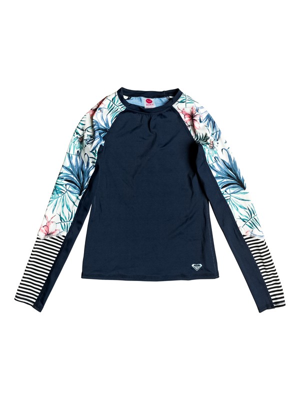 roxy, Girls 7-14 Blingbling Surf Long Sleeve Rashguard, MARSHMALLOW BELHARRA FLOWER (wbt6) 0 Girls 7-14 Blingbling Surf Long Sleeve Rashguard ERGWR03055 Roxy