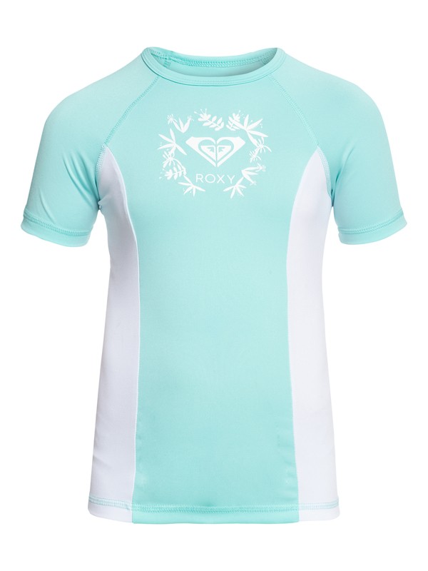 roxy, Girl's 7-14 Tropi ROXY Short Sleeve UPF 50 Rashguard, BLUE LIGHT (bek0) 0 Girl's 7-14 Tropi ROXY Short Sleeve UPF 50 Rashguard Blue ERGWR03082 Roxy