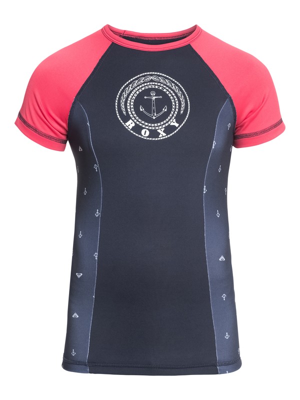 roxy, Tropi ROXY - Short Sleeve UPF 50 Rash Vest, DRESS BLUES WATERCOLOR ANCHOR (btk7) 0 Tropi ROXY - Short Sleeve UPF 50 Rash Vest Blue ERGWR03082 Roxy