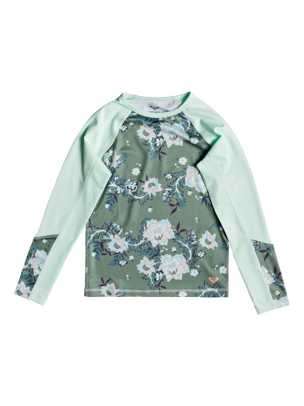 roxy, Girls 7-14 Leon Long Sleeve UPF 50 Rashguard, OLIVE ARIZONA RISING (glw6) 0 Girls 7-14 Leon Long Sleeve UPF 50 Rashguard Green ERGWR03095 Roxy