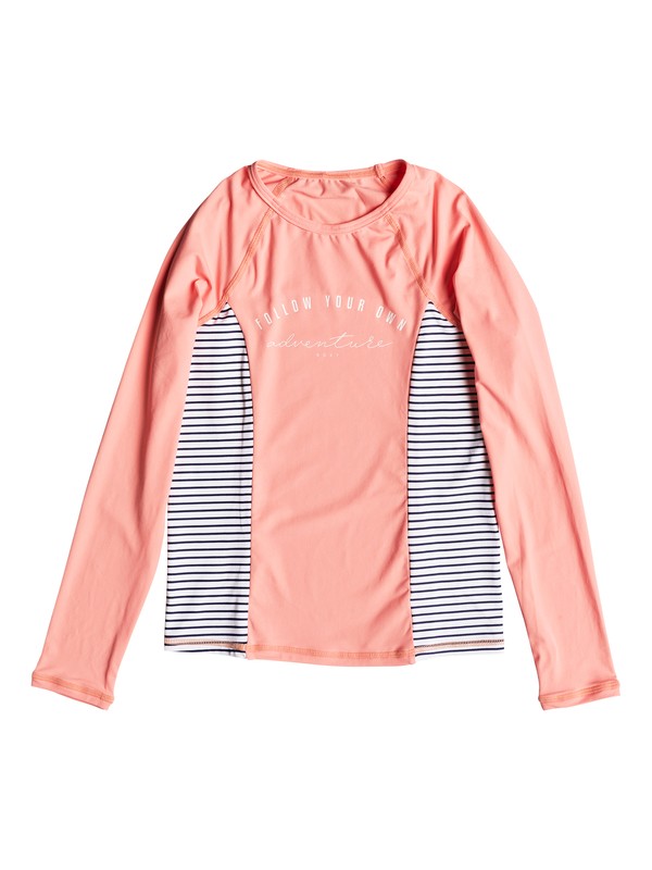 roxy, Girls 7-14 Tropi Sporty Long Sleeve UPF 50 Rashguard Set, SOUFFLE (mfg0) 0 Girls 7-14 Tropi Sporty Long Sleeve UPF 50 Rashguard Set Pink ERGWR03110 Roxy