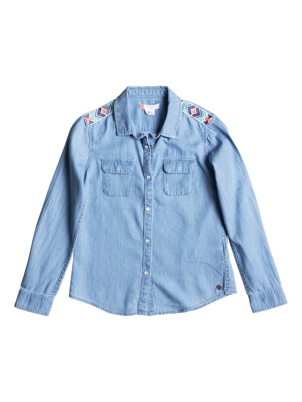 Water Priorities - Long Sleeve Denim Shirt ERGWT03012 0 Girls 7-14 Water Priorities Long Sleeve Denim Shirt ERGWT03012 Roxy
