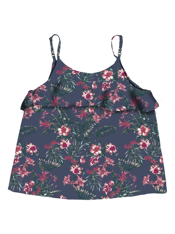 roxy, Girl's 7-14 Inner Feelings Strappy Top, CROWN BLUE FLOWER GAMES (bqy6) 0 Girl's 7-14 Inner Feelings Strappy Top Blue ERGWT03035 Roxy