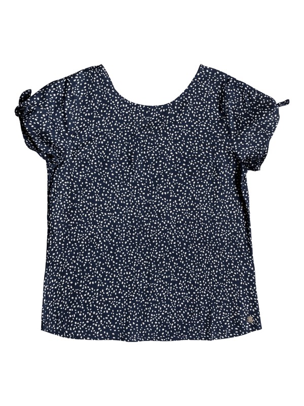 roxy, Repeat All - Top de Manga Corta para Chicas 8-16, DRESS BLUES NEW DOTS (btk6) 0 Repeat All - Top de Manga Corta para Chicas 8-16 Azul ERGWT03047 Roxy
