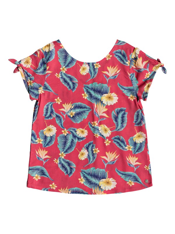 roxy, Repeat All - Top de Manga Corta para Chicas 8-16, BARBERRY TROPICAL LOVE RG (mpt6) 0 Repeat All - Top de Manga Corta para Chicas 8-16 Rosa ERGWT03047 Roxy